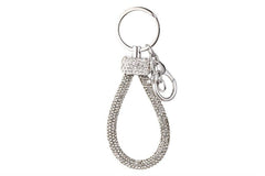 Rhinestone Wristlet Fashion Key Chain: Black