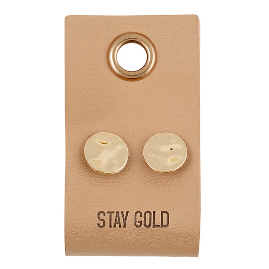 Leather Tag Earrings - Circle