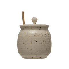 Honey Jar with Honey Dipper and Lid, Set of 2