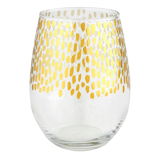 Gold + Clear Stemless Glass