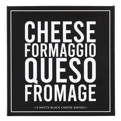 Black Gourmet Cheese Knives Book Box
