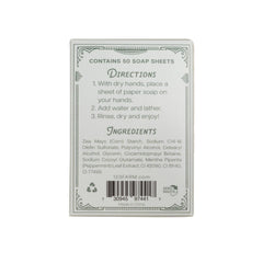 Paper Soap – Peppermint Scent, Travel Size, 50 Sheets
