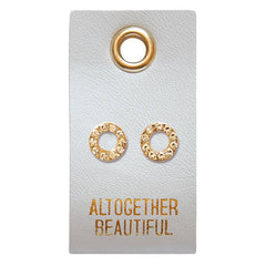 Leather Tag Earrings - Circle "Altogether Beautiful"