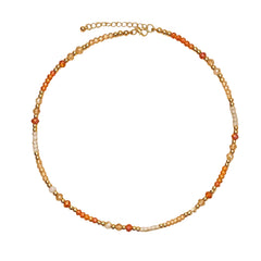 Faceted Glass Bead & Gold Accent Beaded Necklace | MULTI