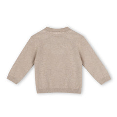 Moose Applique Raglan Baby Pullover Sweater (Organic Cotton): Oat Heather / 6-12M