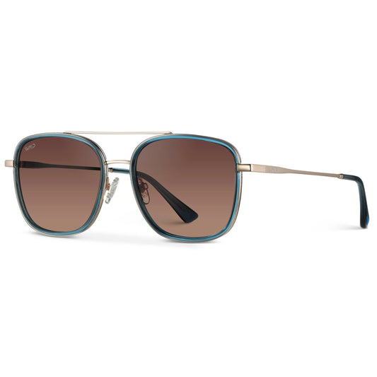Gia - Women's Square Frame Sunglasses : Sunset Tortoise / Gradient Brown Lens
