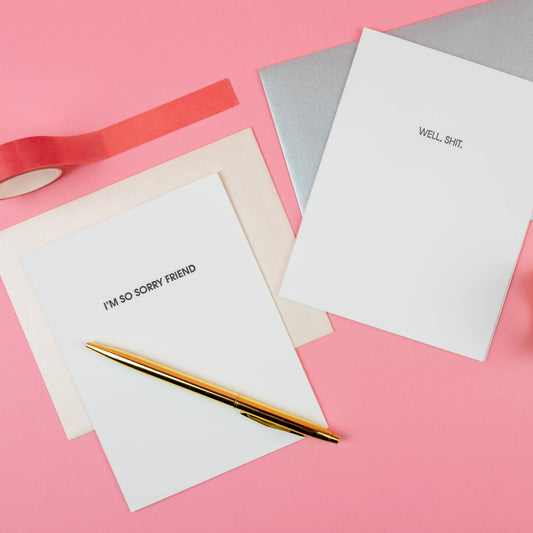 I'm So Sorry Friend Letterpress Greeting Card