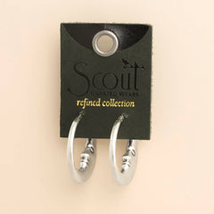 Refined Icon Earring - Moon Hoop/Silver
