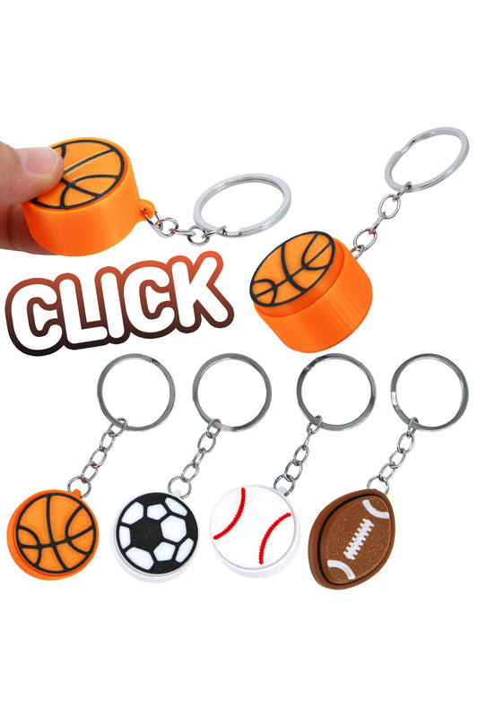 Assorted Sports Balls Soft Clicky Keycap Fidget Keychain
