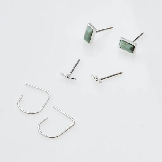 Courtney Stud Trio- Silver.