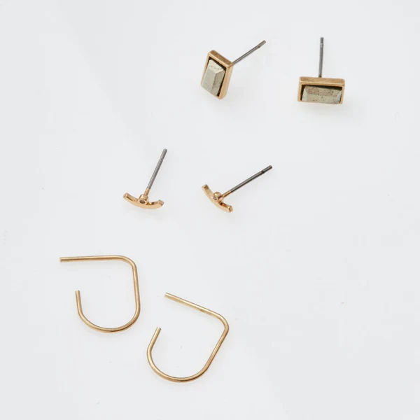 Courtney Stud Trio- Gold.