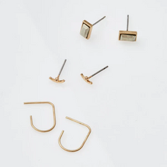 Courtney Stud Trio- Gold.