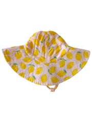 Lemon Sorbet / Muslin Wide Brim Sunhat: 0-6M