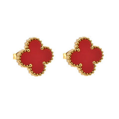 Vintage Clover  Stud Earrings | Black