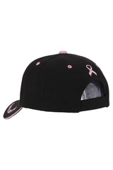 Breast Cancer Awareness Ribbon Baseball Cap: WHITE / ONE SIZE