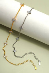 18K Stainless Steel Flower Bracelet - Silver