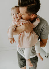 Milan Ruffle Bobble Baby Sweater Knit Dress (Organic Cotton): Blush / 18-24M