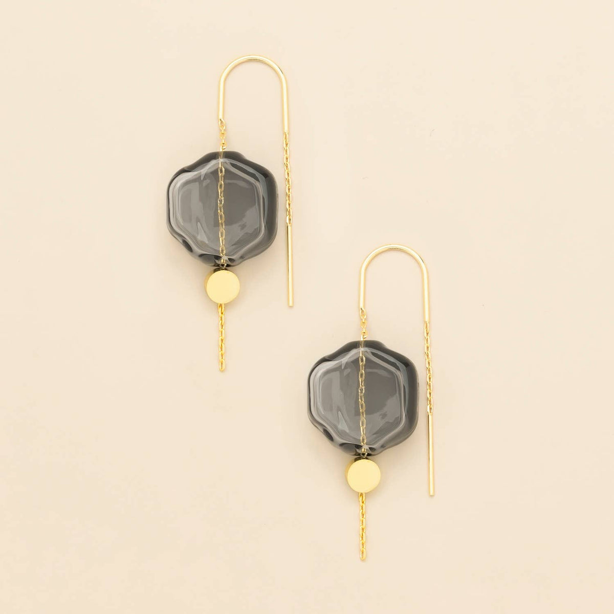 Refined Glass Organic Threader - Smoke/Gold
