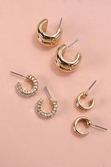 Huggie Earring Trio | Gold