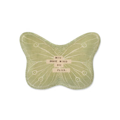 With Brave Wings She Flies Small Butterfly Decoupage Plate