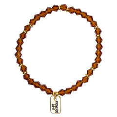 Glass Bead Tagged Bracelet - Gold Plated