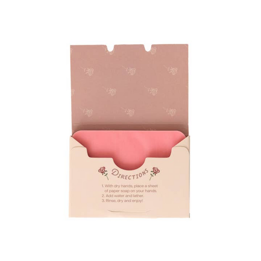 Paper Soap – Rose Scent, Travel Size, 50 Sheets