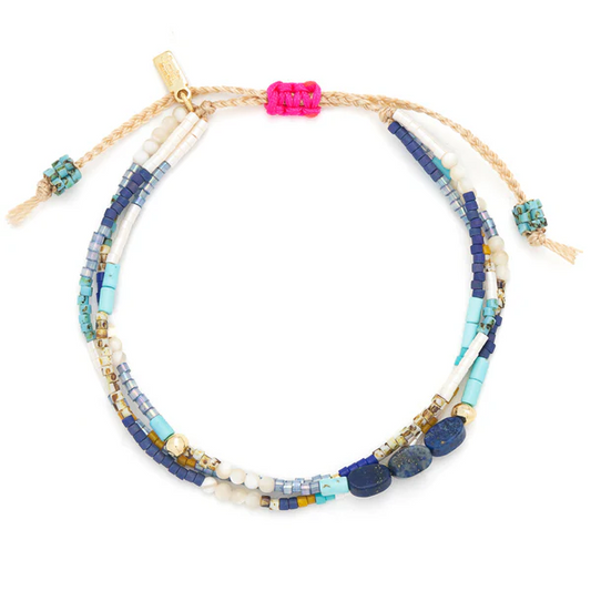 Mixed Media Bracelet - Truth/Lapis/Gold.