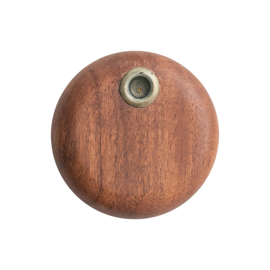 Mango Wood & Metal Taper Holder (Holds 1/2" Taper)