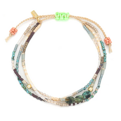 Mixed Media Bracelet - Transformation/African Turquoise/Gold.