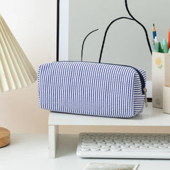 Striped Makeup Pencil Pouch: Pink