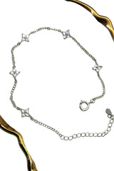 18K Stainless Steel Flower Bracelet - Silver
