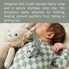 Ali+Oli Pacifier Clips Set of 3 – Linen Forest Tones
