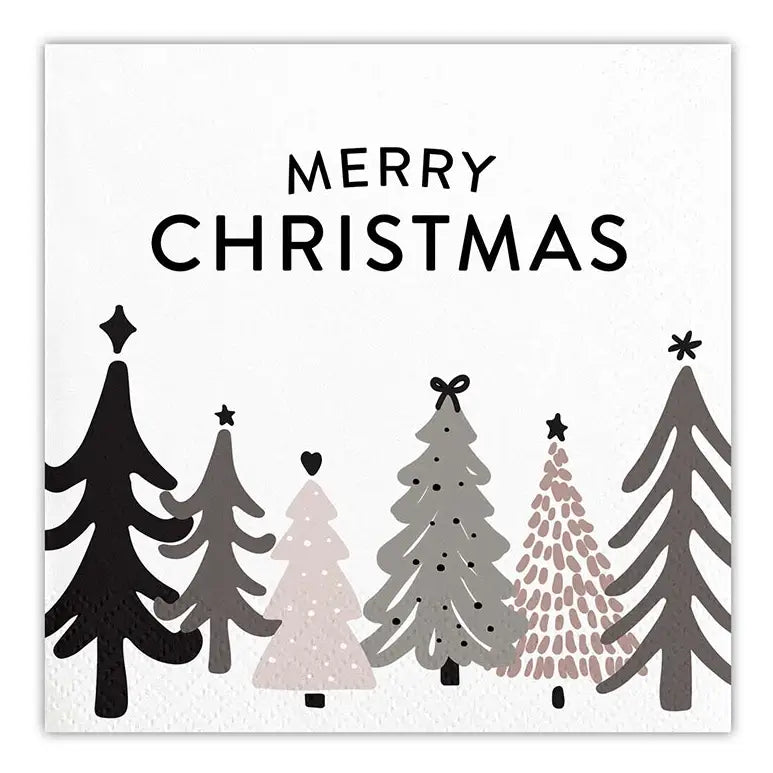 Cocktail Napkins - Merry Christmas Trees