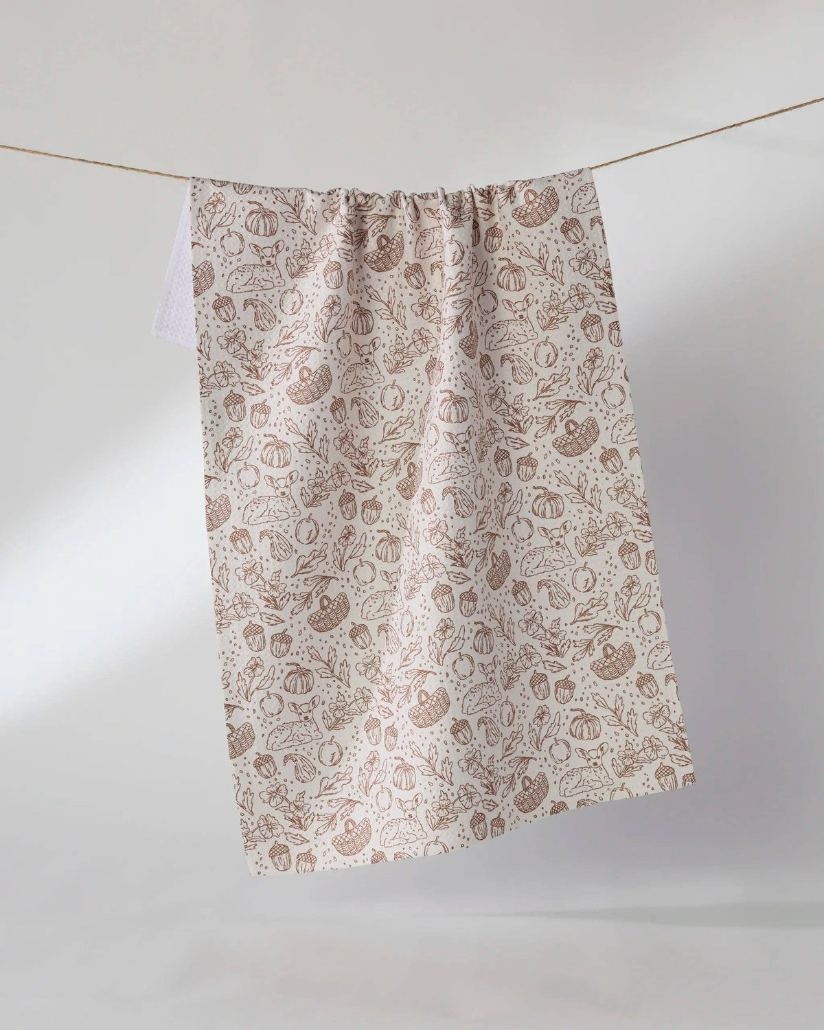 Cozy Flora Tea Towel: White