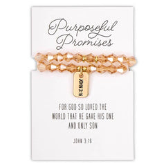 Glass Bead Tagged Bracelet - Gold Plated