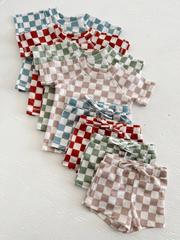 Tiramisu Checkerboard / Cove Rashguard Set / UPF 50+ (Baby): 2Y