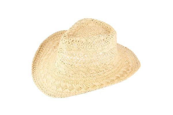 Ladies Straw Designed Western Sun Hat: Beige