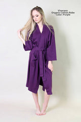 Women's Organic Cotton Bathrobe & Spa Robe: Blush Pink / S/M