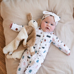 Organic SHERPA Lovey Baby Security Blankets (13 STYLES): OS / Pig (Stone)