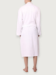 Men's Organic Waffle Weave Spa & Bath Robe (2 Colors): Pewter / White / L/XL