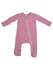 Pink Speckle / 2-Way Zip Footie: 6-9M