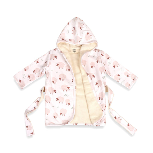 Sheep Baby Hooded Bathrobe (Organic Jersey): NATURAL / One Size (0-9M)