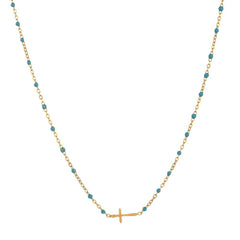 18K Stainless Steel Cross Necklace | White