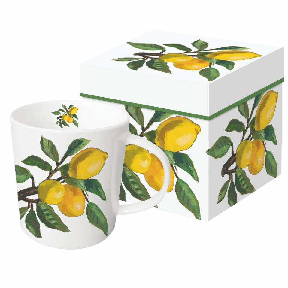 MUG IN GIFT BOX- LEMON MUSEE, WHITE