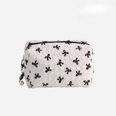 Bow Print Make Up Bag: Pink / Small