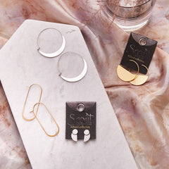 Refined Earring Collection - Lunar Hoop/Silver