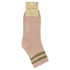 Women Stripes Ankle Socks - Pink / Green: EU 36/41 UK 3.5/7 US 6/9.5
