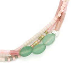 Mixed Media Bracelet - Optimism/Green Aventurine/Silver.