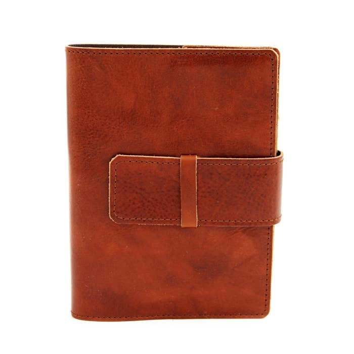 Roma Calfskin Leather 5x7"Journal Italian hand-made: Honey