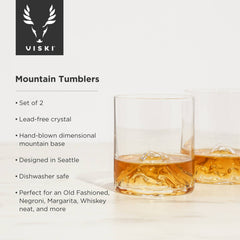 Pacific Northwest Mountain Themed Crystal Tumblers -Set of 2